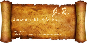 Jeszenszki Réka névjegykártya